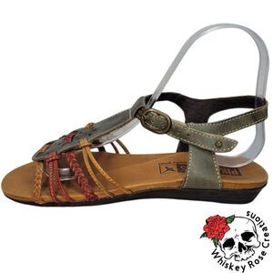 Pikolinos Braided Straps Multicolor Cutouts Strappy Sandals Womens 37
